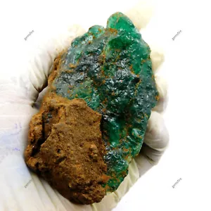 1010.9 Ct Rare Uncut Raw Loose Gemstone Natural Green Emerald Rough CERTIFIED - Picture 1 of 14