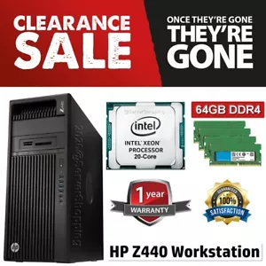 20-Core HP Z440 Xeon E5-2698v4 2.20GHz 64GB DDR4 1TB SATA FAST Quadro K620 2GB - Picture 1 of 13