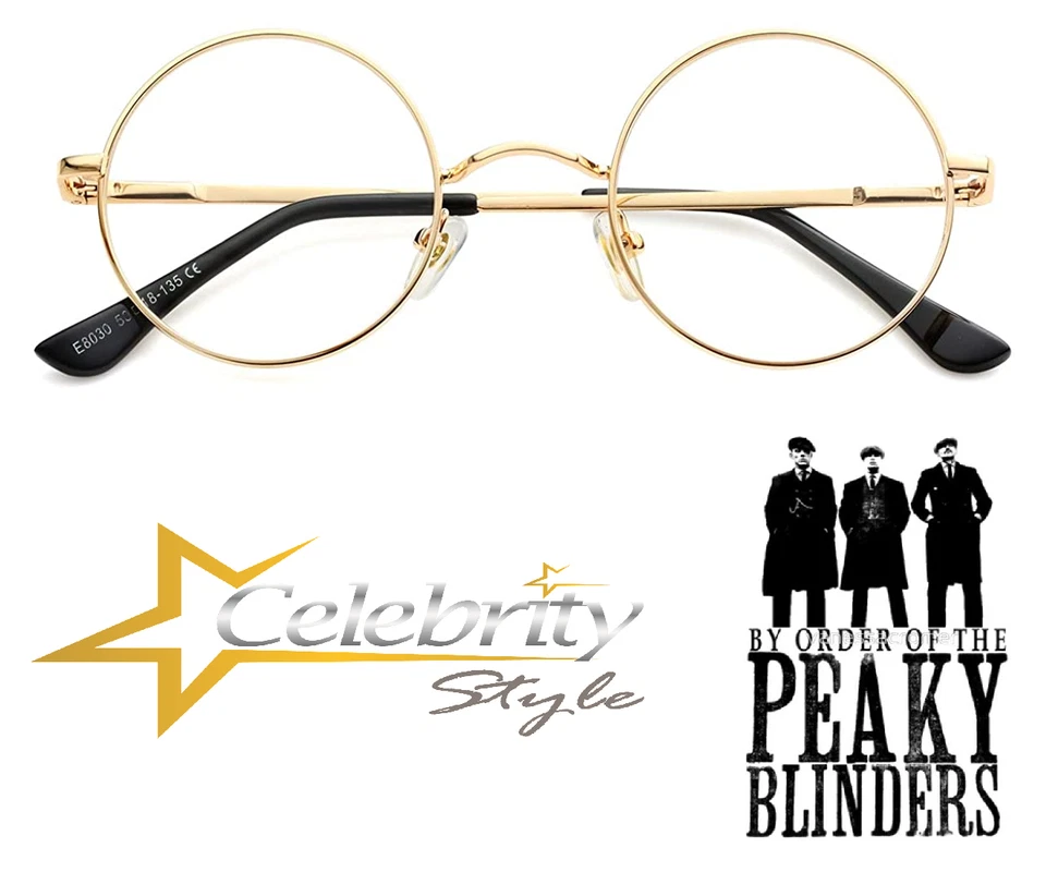 Tommy Shelby Glasses Series 6 Fancy Dress Gold Clear Lens Peaky Blinders Eyewear - Image 1 of 4