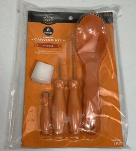 4-Tools & 8 Patterns Halloween Pumpkin Carving Kit - Hyde & EEK! Boutique™ - NEW - Picture 1 of 9