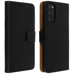 Cover Samsung Galaxy S20 Real Leather Card Holder Holder Black - Picture 1 of 5