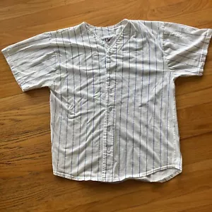 VINTAGE 1990s QUITMAN BLANK STRIPED COTTON BASEBALL JERSEY vtg - Picture 1 of 5