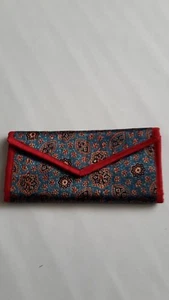 ladies ethnic Indian handcrafted multicoloured printed envelope purse wallet bag - Picture 1 of 4