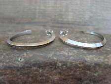Navajo Indian Sterling Silver 1 1/4" Hoop Earrings by Tahe