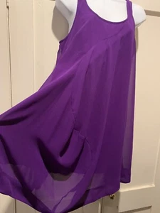 Warehouse Chiffon purple layers Trapeze Top or Short Dress L XL - Picture 1 of 5
