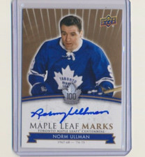 2017 UD Toronto Maple Leafs Marks Centennial 100 AUTO MLM-NU Norm Ullman