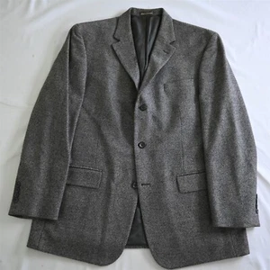 Oscar de la Renta 44R Gray Fleck 100% Wool Soft Tweed Blazer Jacket Sport Coat - Picture 1 of 12