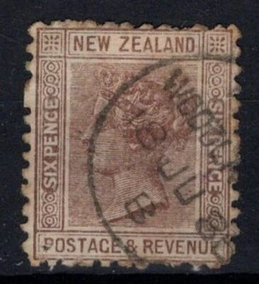New Zealand 1893 SG 207EQ Mixed Perf 6d Used No Gum Hinged CV £250 Lot 346 - Image 1 of 2