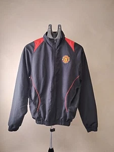 Manchester United Jacket Mens Small Black Full Zip Windbreaker MUFC Official - Picture 1 of 11