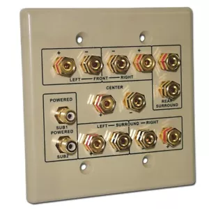 Choice Select Double Gang 6.2 Channel Home Theater Wall Plate (Ivory) - Picture 1 of 1