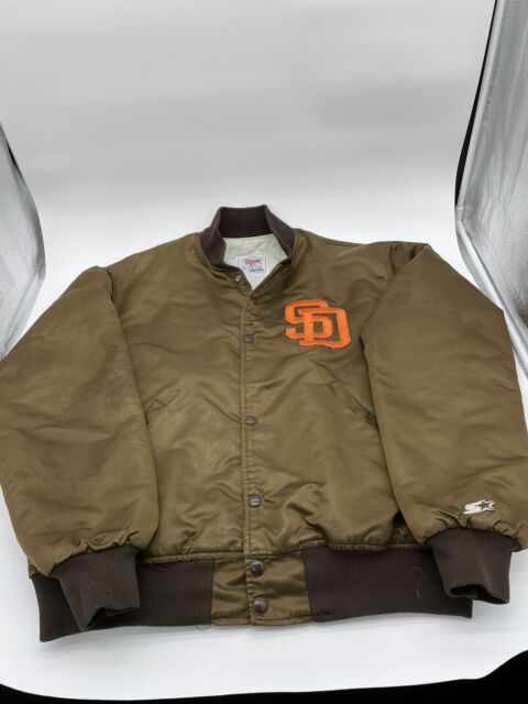 Men's Starter Brown/Gold San Diego Padres Varsity Tri-Color Satin Full-Snap Jacket Size: 4XL