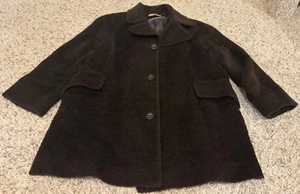 Katherine Kelly Overcoat Peacoat Alpaca Wool Mix Brown Womens Size 12 - Picture 1 of 3