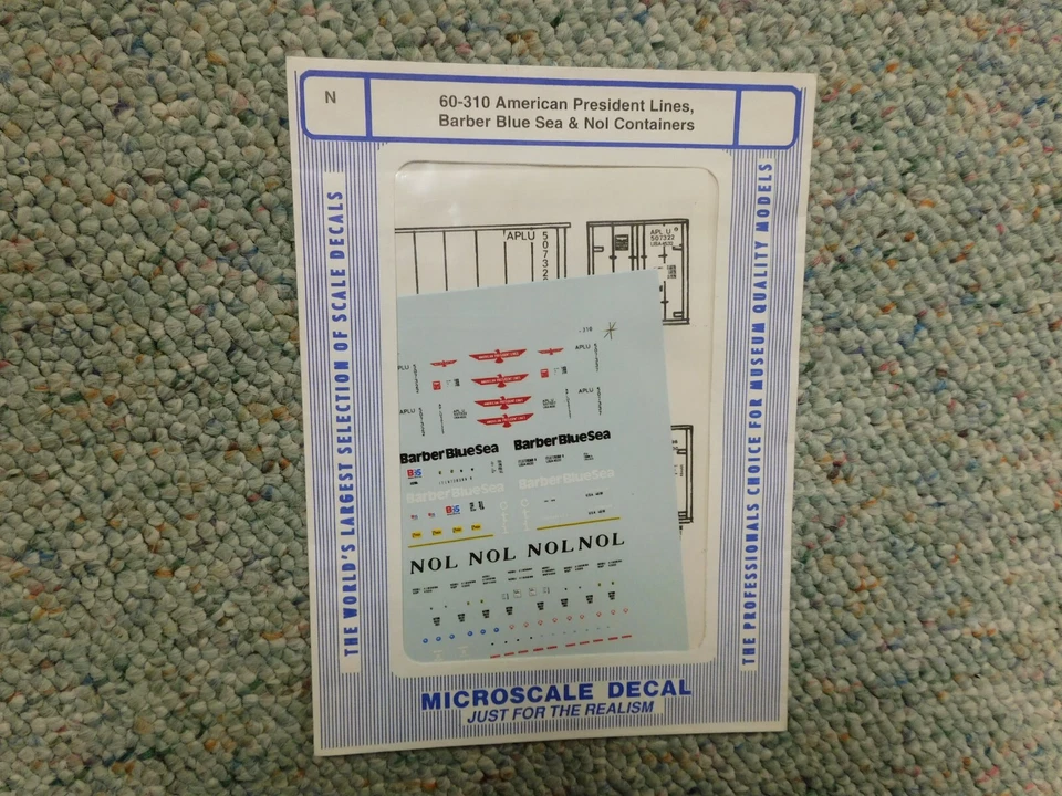 Microscale decals N 60-310 American President Lines Barber Blue Sea NOL N113 - Image 1 of 1
