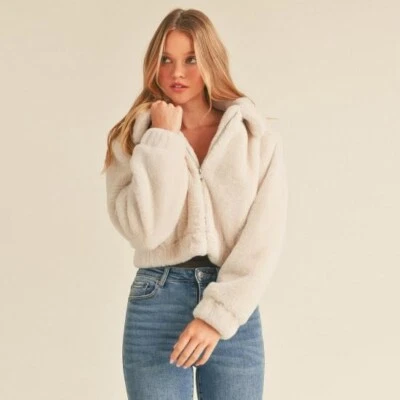 Fax Fur Cropped Jacket - Image 1 of 3