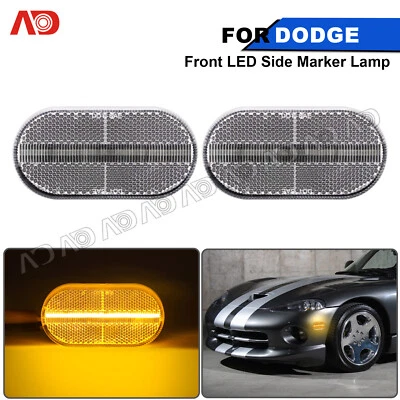 2PCS Led Side Marker Light Turn Signals Lamp For 1992-2002 Dodge Viper 04642930 - Image 1 of 4