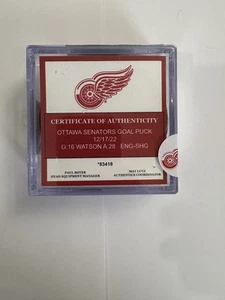 Ottawa Senators Watson Goal Puck VS Detroit Red Wings 12/17/22 - Picture 1 of 2