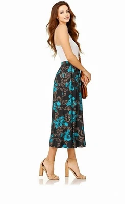 Ladies Jersey Floral Skirt Bella Lightweight Elastic Waist Casual & Stylish Wear - Image 1 of 2