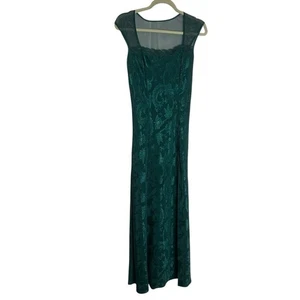 Vintage Victorias Secret Gold Label Green Slit Side Sheer Shoulder Nightie Dress - Picture 1 of 5