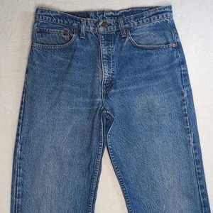 VTG Levis 505 Red Tab Straight Jeans Men 34x34 Faded Wash Wallet Made In USA Y2K - Picture 1 of 14
