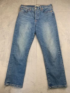 Levis 501 Button Fly Distressed Jeans Damen Medium Wash Blau Taschen - Bild 1 von 9