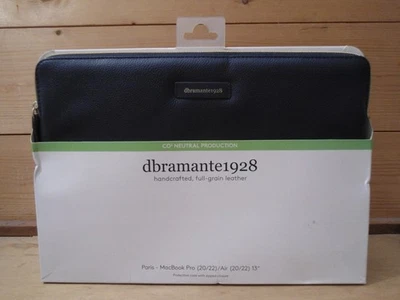 DBRAMANTE1928 Apple MacBook AIR/PRO/Universal 13" Paris Leather Sleeve - Blue - Image 1 of 4