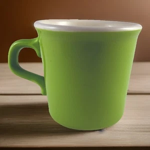 Taza de café MCM vintage Taylor International EE. UU. cerámica verde y blanca (1) - Imagen 1 de 11