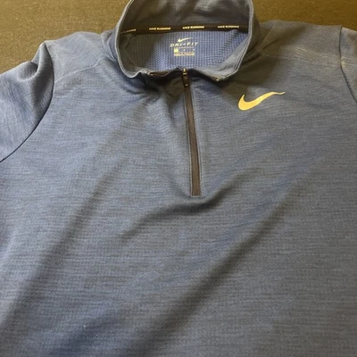 Nike Running Dri-FIT Pullover 1/4 Zip Long Sleeve Blue Athletic Shirt XL - Image 1 of 4