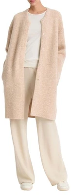 Cárdigan Vince M Mediano Suave Esculpido Abrigo Coche Crema Lana Mezcla Alpaca $595 Foto 1 de 4