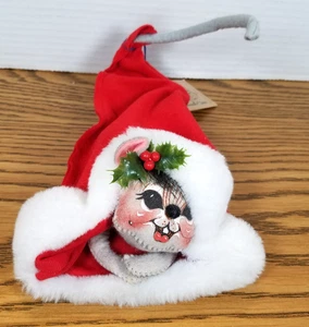 Vintage 1992 Annalee Weihnachtsfigur Maus in rotem Strumpf 9" mit Etikett 7730 Neu aus altem Lagerbestand - Bild 1 von 12