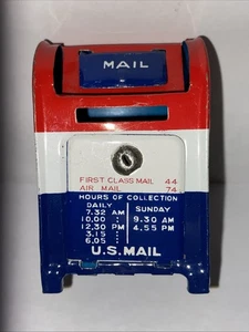 Vintage 1960s Tin US Mailbox Coin Piggy Bank Made In Japan - Picture 1 of 9