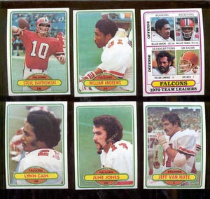 Juego de Atlanta Falcons 1980 Steve Bartkowski William Andrews June Jones Van Note - Imagen 1 de 1