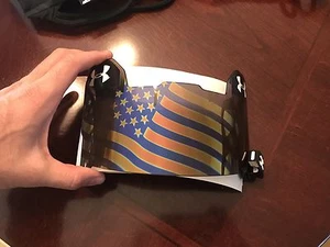 Under Armour Football Helmet Visor EyeShield Eye Shield USA Flag BLUE MIRROR - Picture 1 of 5