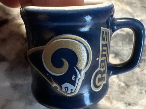 Saint Louis Rams Cup Beverage Mug Blue Gold White Logo NFL Vintage Cover