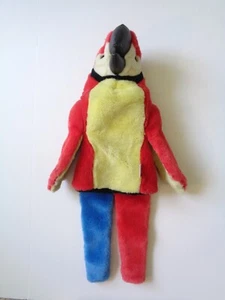 Copricapo pupazzo mano uccellino peluche pappagallo Daphne rosso giallo ara tropicale - Foto 1 di 13