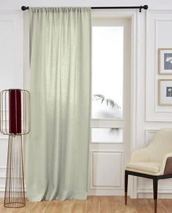 Solino Home 100% Linen Curtain 52 x 144 Inch – 52 x 144 Inch, Sage Green - Picture 1 of 6