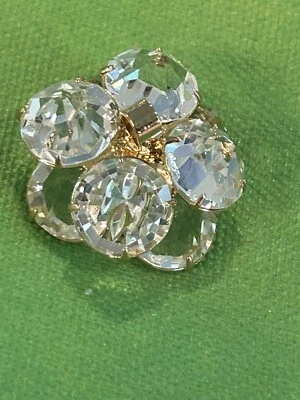 Strikingly Elegant Crystal (5) 1” Buttons w/shank Attachment - Image 1 of 3