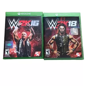 XBOX ONE WWE 2K16 & WWE 2K18 Video Game Lot-Rated T-GUC - Picture 1 of 5