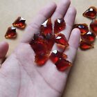 20PC Amber Maple Crystal 20MM Feng Shui Faceted Prism Chandelier Pendant Glass
