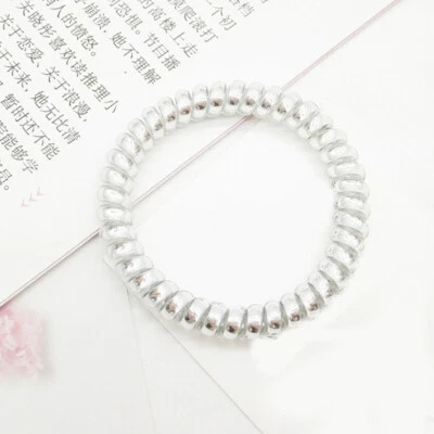 Bandas elásticas para el cabello de cable telefónico soporte cola de caballo brillante banda de goma EE. UU. Foto 1 de 4