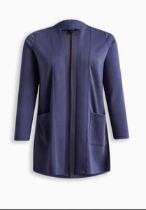 NWT Torrid Studio Cupro Open Front Cardigan-Blue Sz 2 - Picture 1 of 7