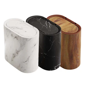 Trash Can Kitchen Waste Garbage with a Lid Bathroom Decorative Compact Dustbin - Bild 1 von 15