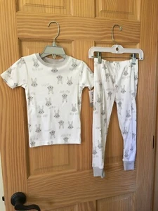 NWT Carter's Bunny Pajama Set Short Sleeve Long Pants Snug Easter Rabbit Gray - Picture 1 of 1