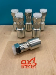 6 Parker Style 10643-10-8 Hydraulic Hose Crimp Fittings 1/2” Hose X 5/8” JIC - Picture 1 of 4