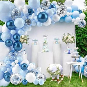 Ballonbogen Kit + Girlande Ballon Baby Dusche blau Junge Thema Geburtstag Party Dekor - Bild 1 von 2