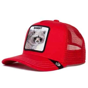 Sticky Bandit Hat Raccoon Red Goorin Bros Trucker Farm Hat Kids Adjustable OSFM - Picture 1 of 3