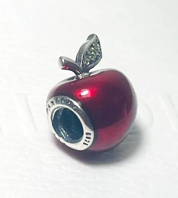 Snow White's Red Apple New Pandora Charm Disney Bead w/pouch Christmas Special