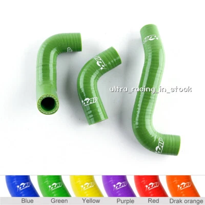 Green Fit KAWASAKI KX 60 SUZUKI RM 60 1985-2003 Silicone Radiator Coolant Hoses - Image 1 of 4