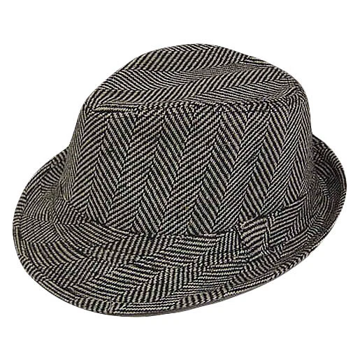 FEDORA TRILBY POLIÉSTER NEGRO BLANCO SOMBRERO DISEÑO SM MED  Foto 1 de 1