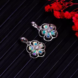 AAA+ Naturale Etiope Opale Gemma 925 Sterling Argento Penant Unisex Gioielli - Foto 1 di 6