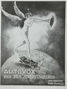 PUBLICITÉ DE PRESSE 1914 L'AUTOVOX LE ROI DES AVERTISSEURS - NU - Picture 1 of 1